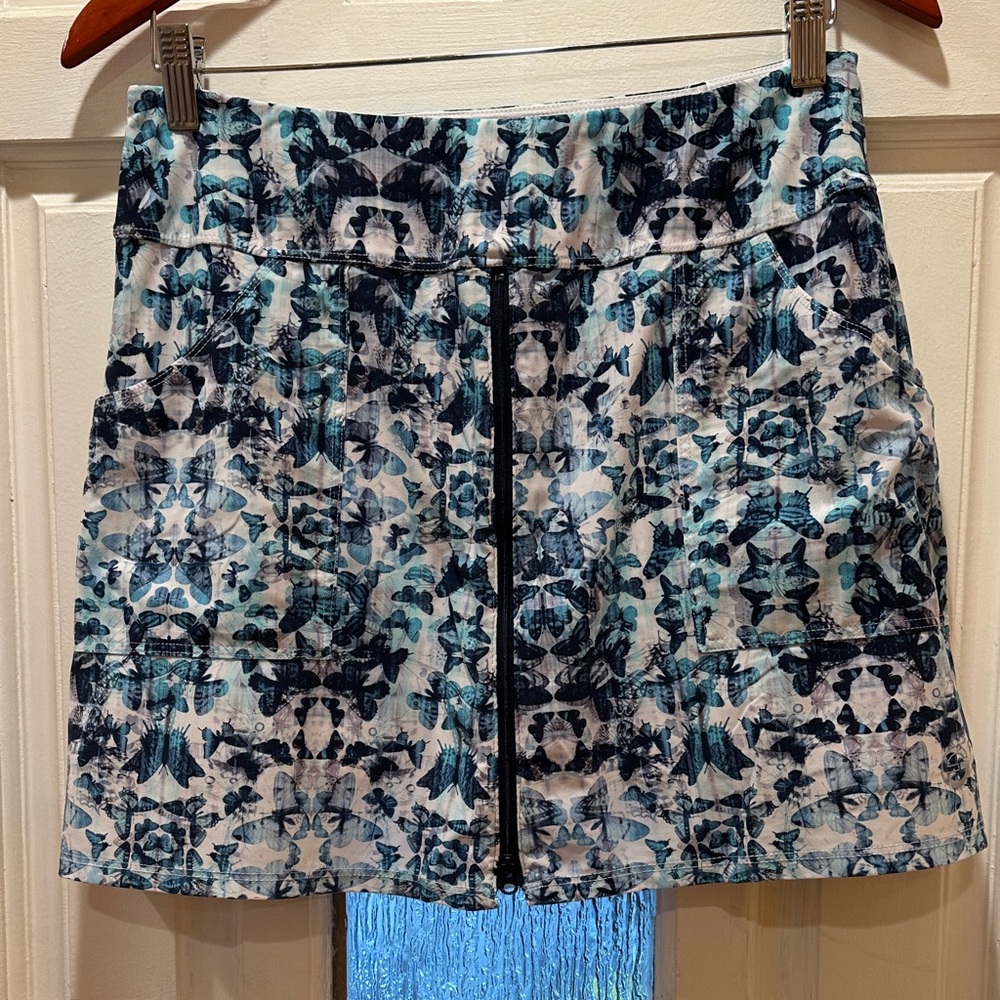 FORAY GOLF Blue Butterfly Patterned Women's Skirt